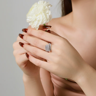 Anillo de Plata Esterlina S925 con Circonitas Incrustadas de Lujo - Image 11