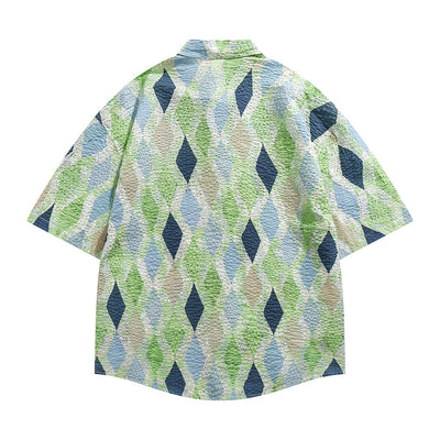 Camisa Cuadros Manga Corta Suelta Unisex - Image 17