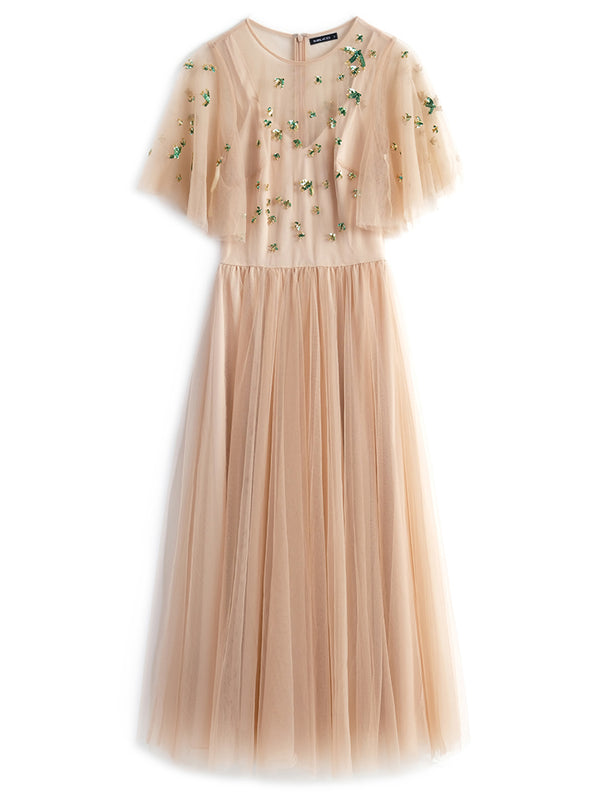 Vestido Swing con Mangas de Tul Acampanadas - Image 5