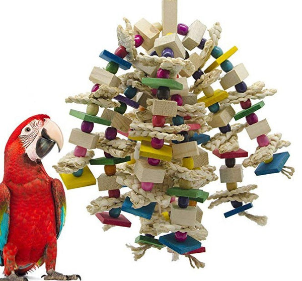 Juguetes para Loros de Cáscara de Maíz y Madera - Entretenimiento Natural