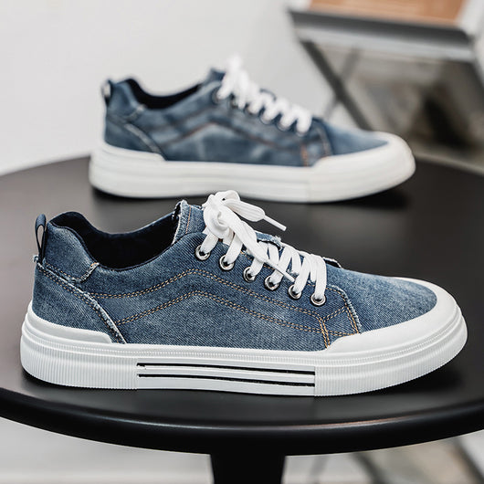 Tenis Casuales Denim Talla Grande Estilo Coreano para Hombre - Image 2