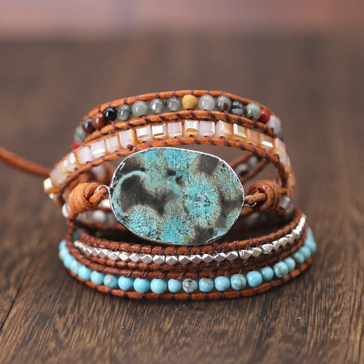 Pulsera de Piedra Marina Natural con Cuentas Estilo Europeo - Image 8