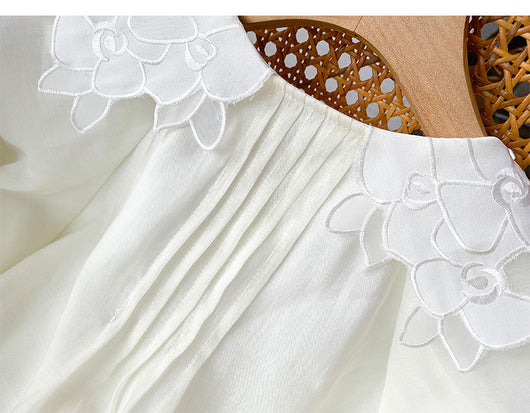 Blusa Elegante con Cuello Muñeca y Mangas Globo para Mujer - Image 10