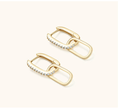 Aretes de Plata S925 Moissanita Doble Aro Diseño Luxury Nicho con Borla - Image 10