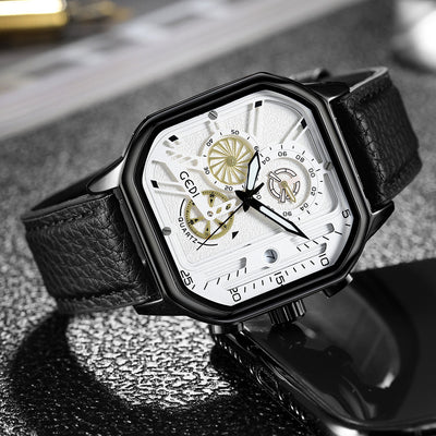 Reloj de Cuarzo Impermeable para Hombre con Esfera Luminosa