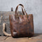 Bolso de Cuero Genuino Retro - Bandolera Marrón Grande Estilo Vintage