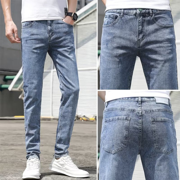 Jeans Claros Hombre Estilo Coreano con Elasticidad