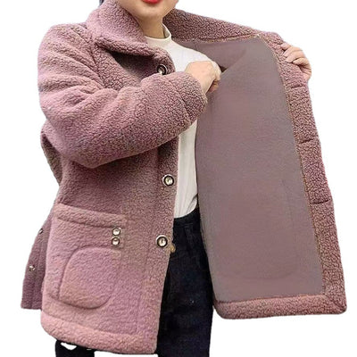 Abrigo Largo de Invierno para Mamá con Forro Polar y Efecto Cachemira - Image 5
