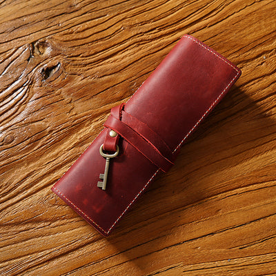 Estuche Organizador de Cuero Vintage con Cierre Enrollable - Image 11