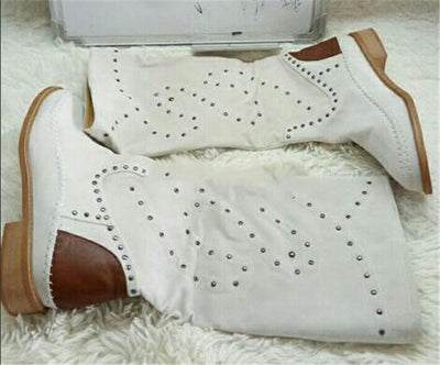 Botas Casuales de Ante Hasta la Rodilla con Remaches Decorativos - Image 11
