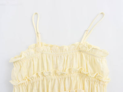Blusa Ajustada Estilo Europeo Amarilla sin Mangas - Image 15