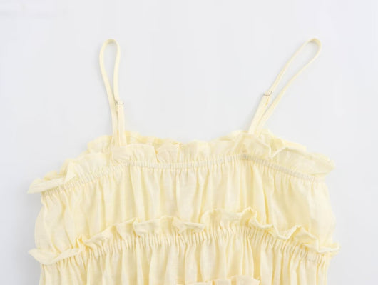 Blusa Ajustada Estilo Europeo Amarilla sin Mangas - Image 15