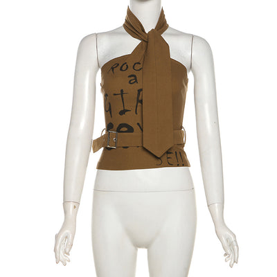 Top Halter Ajustado con Cuello Anudado y Espalda Descubierta - Image 10