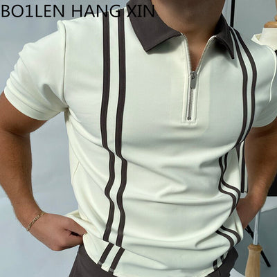 Polo Shirt Tejido Jacquard con Cierre - Camiseta Elegante para Hombre - Image 25
