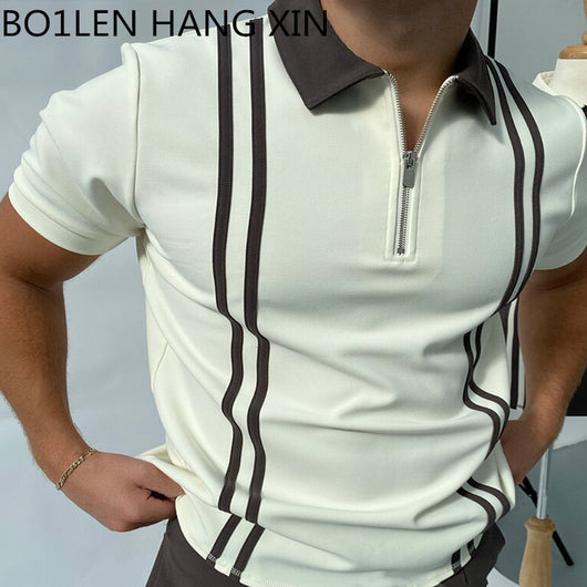 Polo Shirt Tejido Jacquard con Cierre - Camiseta Elegante para Hombre - Image 25