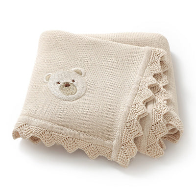 Manta Tejida Infantil con Bordado de Osito Adorable - Image 5
