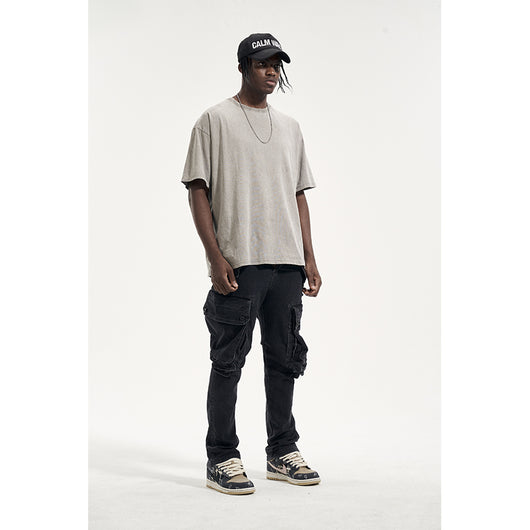 Pantalones Harem Cargo Desgastados con Múltiples Bolsillos para Hombre - Image 13