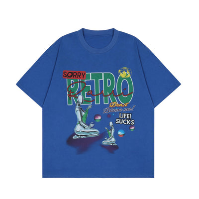 Playera Holgada Estampado Robot Alienígena Tech para Hombre - Image 3
