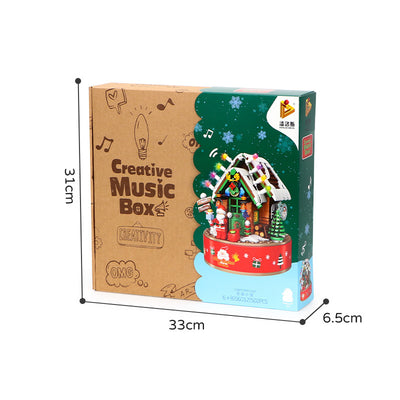 Caja de Música con Bloques Constructores Árbol de Navidad Giratorio LED Brillante DIY - Image 5