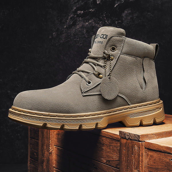 Botas Cortas de Cuero Estilo Británico con Alzada