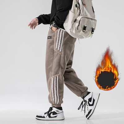 Pantalones Casuales de Gamuza con Forro Térmico y Diseño Retro Japonés - Image 8