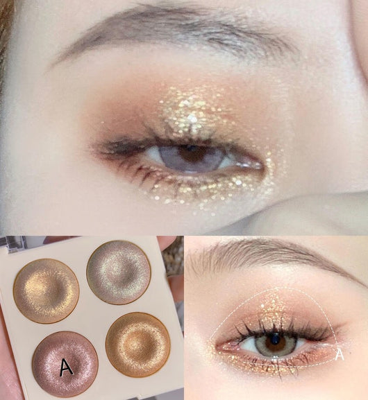 Paleta de Iluminadores Cuatro Tonos con Sombras Brillantes - Image 16