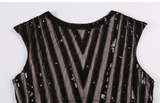 Vestido Largo Fiesta con Borde Sirena y Lentejuelas Brillantes - Image 14