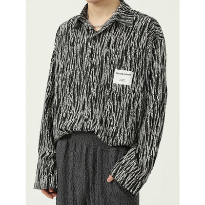 Camisa Suelta Coreana a Rayas para Hombre - Image 13