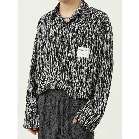 Camisa Suelta Coreana a Rayas para Hombre - Image 13
