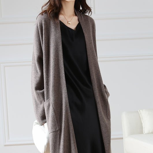 Cardigan Largo de Lana Tejida para Mujer - Image 15
