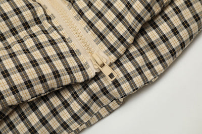 Chaqueta Corta de Algodón Estilo Retro Americano a Cuadros - Image 9