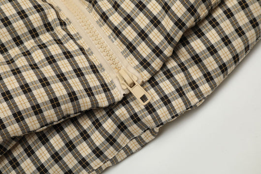Chaqueta Corta de Algodón Estilo Retro Americano a Cuadros - Image 9