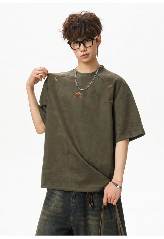 Playera Estructurada de Manga Corta con Textura Combinada para Hombre - Image 25