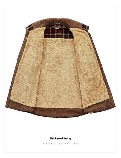 Cardigan Grueso de Forro Polar para Hombre - Cuadros Cálidos Otoño Invierno - Image 11