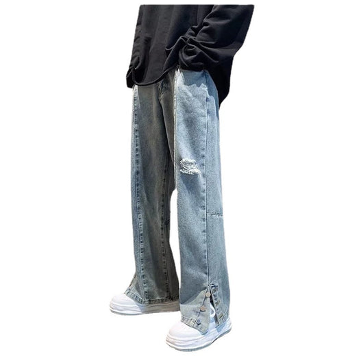 Pantalones Vaqueros Rectos con Letras Bordadas - Estilo Hip Hop Street Fashion - Image 6