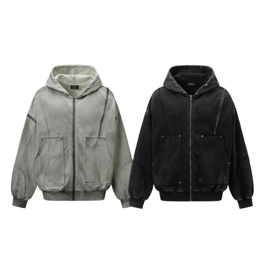 Chamarra Hoodie Retro Vintage Efecto Desgastado - Image 22