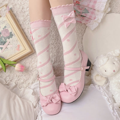 Calcetines de Algodón Flor de Cerezo - Diseño Primaveral Adorable para Niñas - Image 6