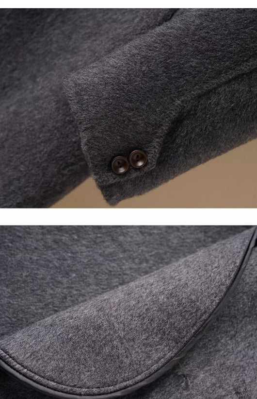 Abrigo de Lana Doble Faz con Cuello Alto Premium - Image 8