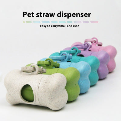 Recogedor de Desechos para Mascotas con Dispensador de Bolsas de Paja de Trigo