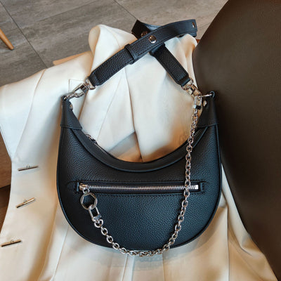 Bolso de Hombro para Mujer en Cuero Genuino con Cadena Dorada - Image 10