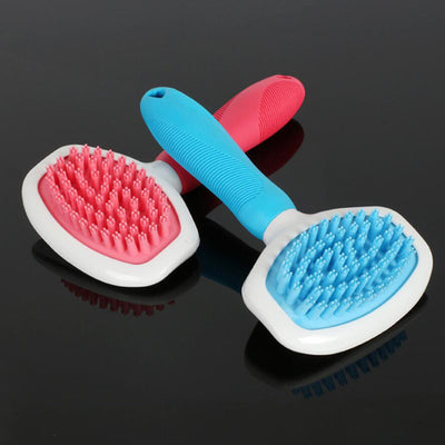 Peine Masajeador de Silicona Azul para Perros y Gatos - Cepillo de Baño y Limpieza - Image 8