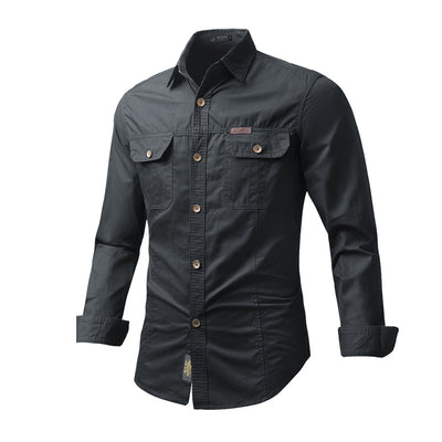 Camisa de Trabajo Otoñal para Hombre Talla Grande - Image 5