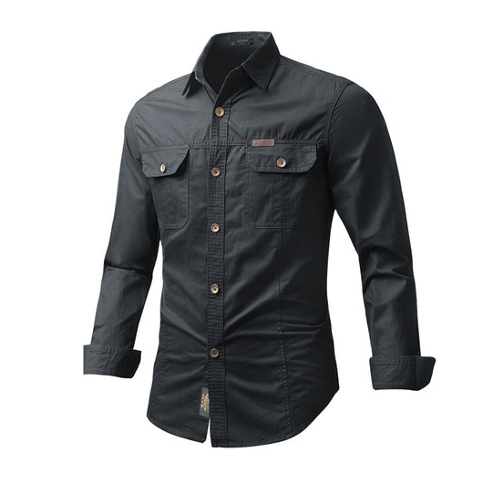 Camisa de Trabajo Otoñal para Hombre Talla Grande - Image 5