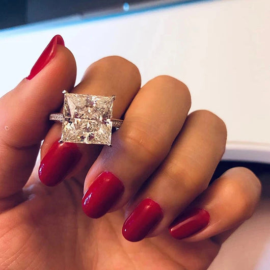 Anillo Cuadrado de Plata Esterlina con Zirconia Cúbica Clásico - Image 8