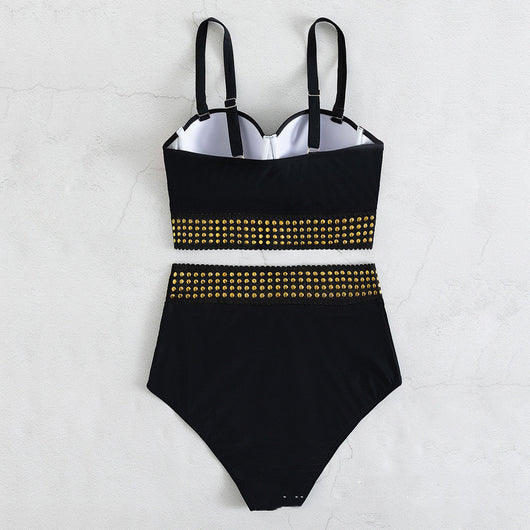 Bikini Realce con Aro Negro de Cintura Alta - Image 5