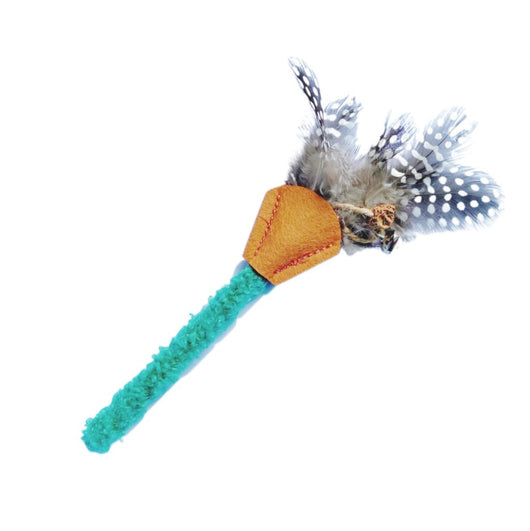 Palo de Madera Poligono con Pluma para Gatos - Juguete Mordedor Natural - Image 10