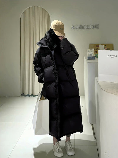 Abrigo Acolchado de Algodón para Invierno - Chaqueta Térmica Versátil Largo Medio - Image 6