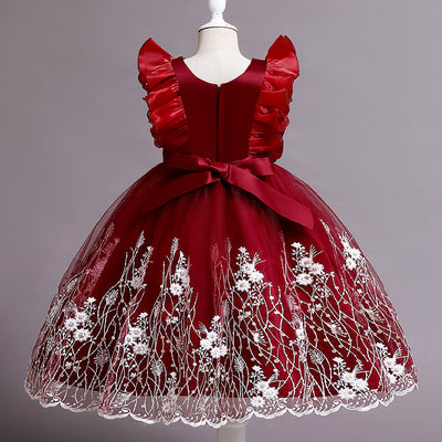 Vestido Princesa Niña con Flores Bordadas - Image 5