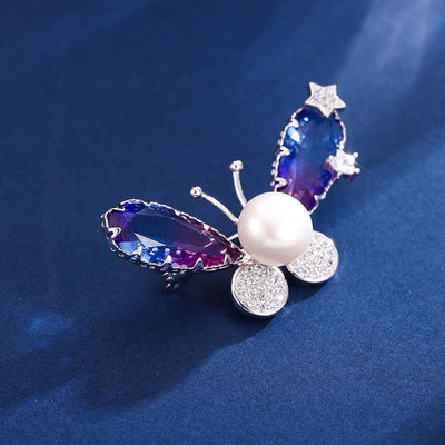 Broche Morado con Flecos Estampado para Mujer - Image 15