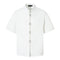 Camisa Casual Masculina de Manga Curta com Gola Mao